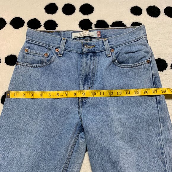 Vintage Y2K 90s Levi's 516 Slim Fit Faded Light Wash Denim Straight Leg Jeans - Picture 9 of 13